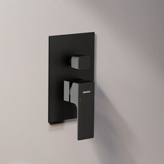 Душевая система Damixa Gala встраиваемая с верхним душем с лейкой с изливом черная (953510300) - фото 6