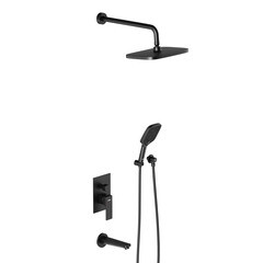 Душевая система Damixa Gala встраиваемая с верхним душем с лейкой с изливом черная (953510300)