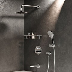 Душевая система AM.PM X-Joy встраиваемая с верхним душем с лейкой с изливом хром (FT85A3RH10) - фото 4