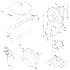 Душевая система AM.PM X-Joy встраиваемая с верхним душем с лейкой хром (FB85A1RH20) - фото 2
