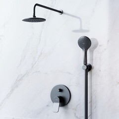 Душевая система AM.PM X-Joy встраиваемая с верхним душем с лейкой черная (FB85A1RH02) - фото 5