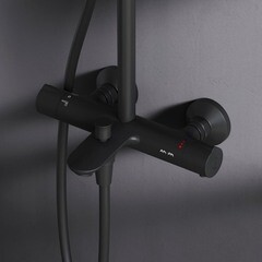 Душевая система AM.PM Like с верхним душем с лейкой с изливом черная (F0780522) - фото 8