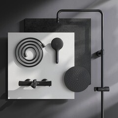 Душевая система AM.PM Like с верхним душем с лейкой с изливом черная (F0780522) - фото 5