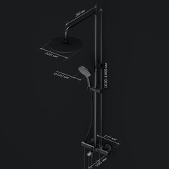 Душевая система AM.PM Like с верхним душем с лейкой с изливом черная (F0780522) - фото 3