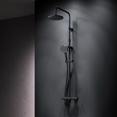 Душевая система AM.PM X-Joy с верхним душем с лейкой с изливом черная (F0785A522) - фото 12