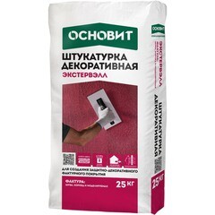 Изображение товара Штукатурка декоративная Основит Экстервэлл моделируемая 1 мм под покраску 25 кг