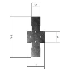 Кронштейн для столба заборного 60х60 мм оцинкованный - фото 3