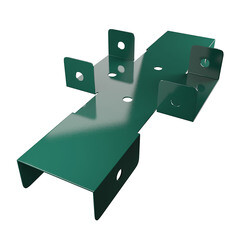 Кронштейн для столба заборного 60х60 мм зеленый RAL 6005 - фото 4