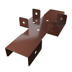 Кронштейн для столба заборного 60х60 мм коричневый RAL 8017 - фото 4