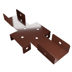 Кронштейн для столба заборного 60х60 мм коричневый RAL 8017 - фото 2