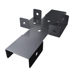 Кронштейн для столба заборного 60х60 мм графитовый серый RAL 7024 - фото 4