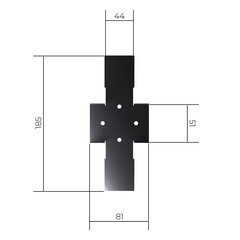 Кронштейн для столба заборного 60х60 мм графитовый серый RAL 7024 - фото 3