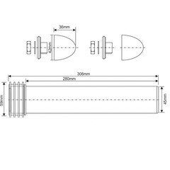 Соединение для подключения подвесного унитаза к бачку McAlpine d45 мм черное (FP45R/2819) - фото 2