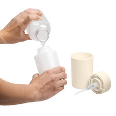 Дозатор для мыла Ambient Flux настольный пластик бежевый (AFX035ABSBG) - фото 2