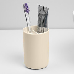 Стакан для ванной Ambient Flux настольный двойной пластик бежевый (AFX038ABSBG) - фото 2