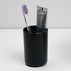 Стакан для ванной Ambient Flux настольный двойной пластик черный графит (AFX037ABSBGR) - фото 2