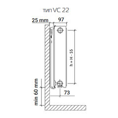 Радиатор стальной панельный тип 22 КМ Ventil Compact 500х500 мм1/2 нижнее универсальное подключение белый - фото 2
