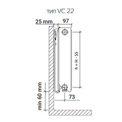 Радиатор стальной панельный тип 22 КМ Ventil Compact 500х900 мм1/2 нижнее универсальное подключение белый - фото 2