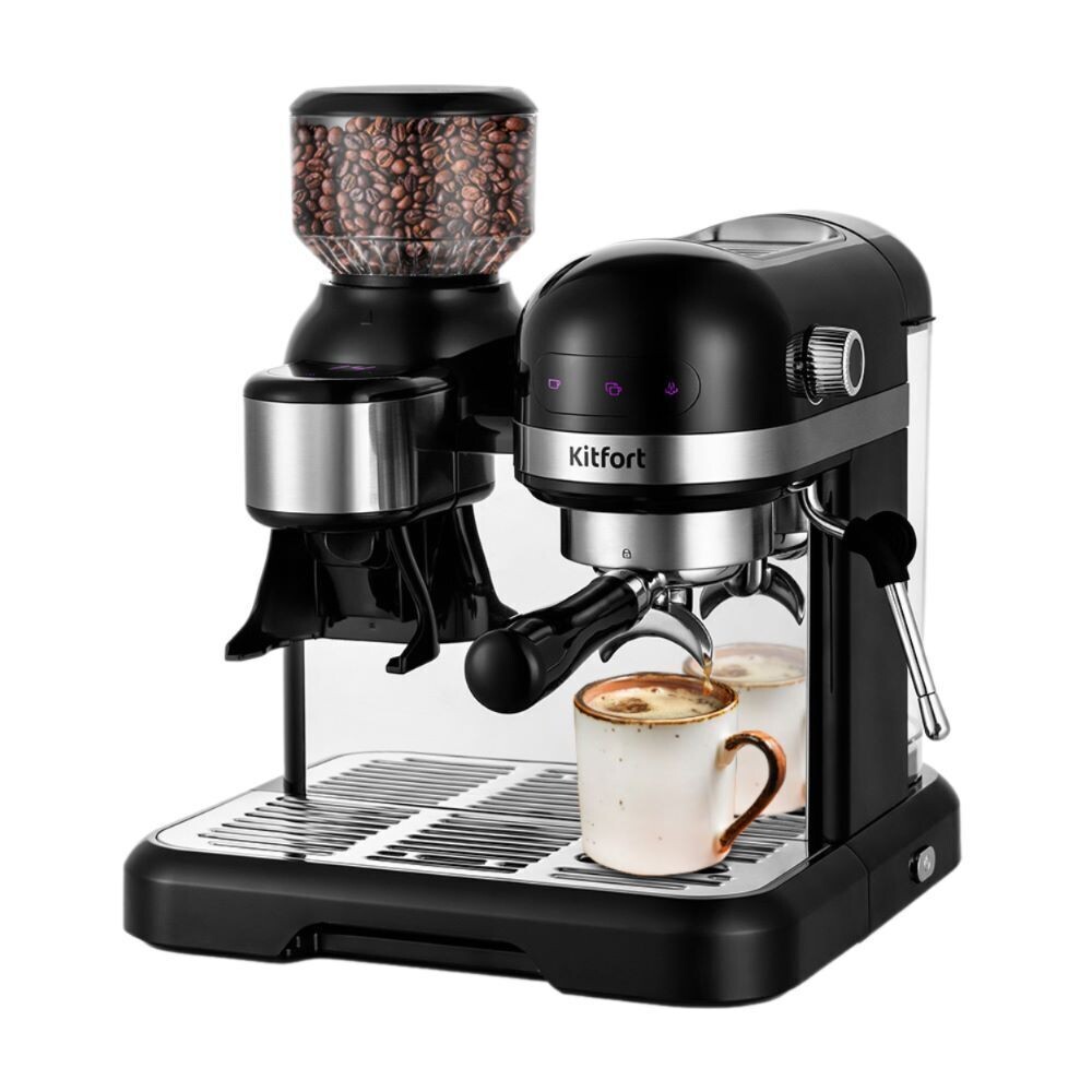 Кофейная станция рожковая Kitfort КТ-7126 черная