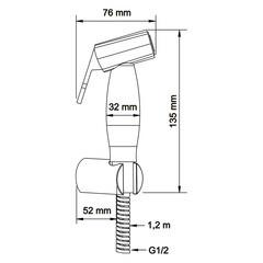Душ гигиенический Swedbe Calypso со шлангом 1500 мм с держателем хром (5023) - фото 2