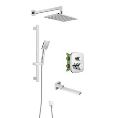 Душевая система Swedbe Platta встраиваемая с верхним душем с лейкой с изливом хром (5562)