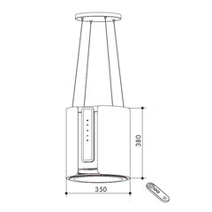 Кухонная вытяжка островная Krona Vanda Isola 350 White S 35 см белая - фото 20