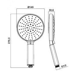 Лейка для душа Swedbe Calypso d140 мм 3 режима без шланга пластик хром/белая (5019) - фото 2