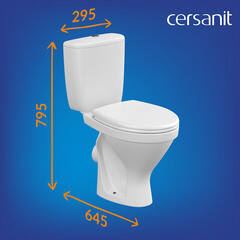 Унитаз-компакт Cersanit Trento с горизонтальным выпуском с сиденьем термопласт микролифт белый (S-KO-TR011-3/6-PL-w) - фото 7