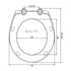 Сиденье для унитаза Basic PP полипропилен без микролифта (021554) - фото 2