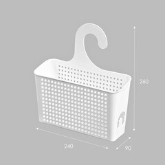 Полка для ванной Violet Лофт навесная с петлей 240х90х260 мм пластик белая (611006) - фото 6