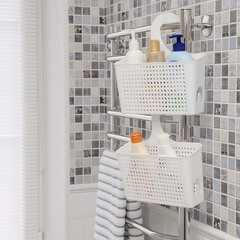 Полка для ванной Violet Лофт навесная с петлей 240х90х260 мм пластик белая (611006) - фото 4