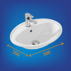 Раковина Cersanit Calla 54 см встраиваемая белая (S-UM-Cl/1-w) - фото 6