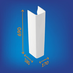 Пьедестал Cersanit Carina/ Colour 690 мм белый (S-PO-CAR50/55/60-w) - фото 5