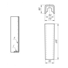 Пьедестал Cersanit Carina/ Colour 690 мм белый (S-PO-CAR50/55/60-w) - фото 2