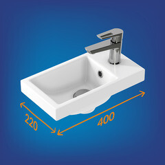 Раковина для тумбы Cersanit Como 40 см (24201) - фото 7