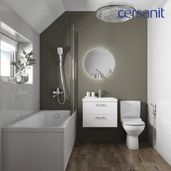 Унитаз-компакт Cersanit City безободковый с горизонтальным выпуском с сиденьем дюропласт микролифт белый (S-KO-CIT011-3/5-COn-S-DL-) - фото 5