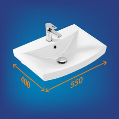 Раковина Cersanit Carina 55 см белая (S-UM-CAR55/1-w) - фото 6