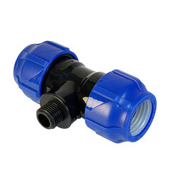 Тройник ПНД Valfex компрессионный переходной 32х32х1/2 НР(ш) - фото 1