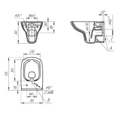 Унитаз подвесной Cersanit Carina XL безободковый с сиденьем дюропласт микролифт (S-MZ-CARINA-XL-COn-S-DL-w) - фото 2