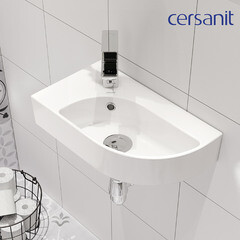 Раковина Cersanit Cameo 45 см угловая левая белая (63405) - фото 7
