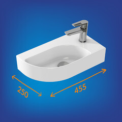 Раковина Cersanit Cameo 45 см угловая правая белая (S-UM-CAM45/1-w) - фото 5