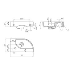 Раковина Cersanit Cameo 45 см угловая правая белая (S-UM-CAM45/1-w) - фото 2
