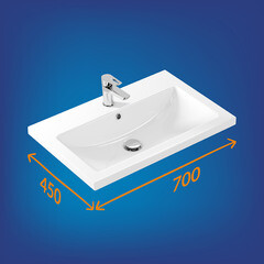 Раковина для тумбы Cersanit Como 70 см (S-UM-COM70/1-w) - фото 2