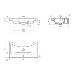 Раковина для тумбы Cersanit Moduo 80 см (S-UM-MOD80/1) - фото 2