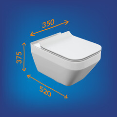 Комплект инсталляции Cersanit Link Pro с унитазом Crea Square Clean On и сиденьем дюропласт микролифт быстросъем (63997) - фото 2