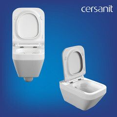 Комплект инсталляции Cersanit Link Pro с унитазом Crea Square Clean On и сиденьем дюропласт микролифт быстросъем (63997) - фото 7