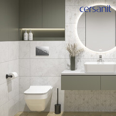 Комплект инсталляции Cersanit Link Pro с унитазом Crea Square Clean On и сиденьем дюропласт микролифт быстросъем (63997) - фото 14