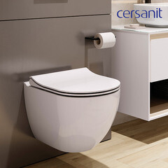 Унитаз подвесной Cersanit Brasko Smart безободковый с сиденьем дюропласт микролифт (64824) - фото 5