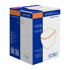 Унитаз подвесной Cersanit City Smart безободковый с сиденьем дюропласт микролифт (64822) - фото 5