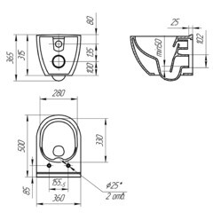 Унитаз подвесной Cersanit Brasko Smart безободковый с сиденьем дюропласт микролифт (64824) - фото 3